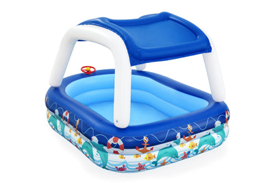 Meriteemainen Perheallas Varjokatoksella - PVC, 2.13m x 1.55m x 1.32m
