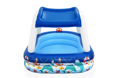 Meriteemainen Perheallas Varjokatoksella - PVC, 2.13m x 1.55m x 1.32m