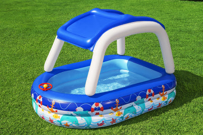 Meriteemainen Perheallas Varjokatoksella - PVC, 2.13m x 1.55m x 1.32m