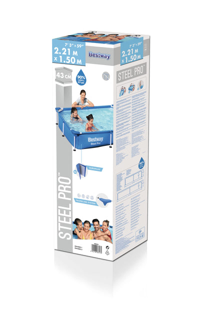 Teräsrunkoinen Suorakulmainen Uima-allas 2.21m x 1.50m x 0.43m