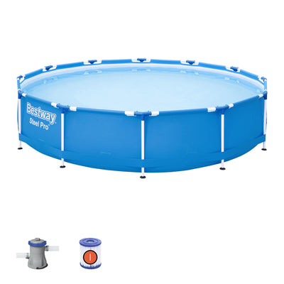 Bestway 56681 Steel Pro -uima-allassetti, mitat 12 x 3,66 metriä ja korkeus 76 cm.