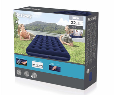 Bestway 67002 -makuualusta, mitat 191cm x 137cm x 22cm, sininen.