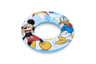 Bestway 91004 Disney Mickey ja ystävät -kelluke uima-altaaseen. Kellukkeessa on Mickey Mouse ja muita Disney-hahmoja, halkaisija 56 cm.