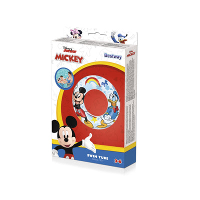 Bestway 91004 - Disney Mickey ja ystävät -kuvioitu uimarengas, halkaisija 56 cm.