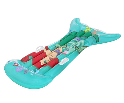 Bestway 9101F Little Mermaid -rantapatja, mitat 158cm x 81cm. Sininen patja, jossa on The Little Mermaid -aiheinen kuva.