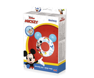 Bestway 9102K Disney Junior Mickey & Friends -kelluntarengas lapsille. Renkaassa on värikäs Disney-hahmojen kuva ja se on kooltaan 74cm x 76cm.