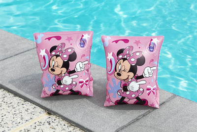 Bestway 91038 Disney Minnie -uimarenkaat lapsille. Vaaleanpunaiset uimarenkaat, joissa on Minnie Hiiri -kuva. Koko 23 cm x 15 cm.