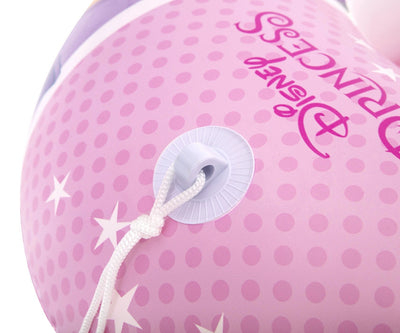 Bestway 91044 prinsessavene, mitat 112cm x 71cm. Tässä kuvassa on vaaleanpunainen ilmatäytteinen vene, jossa on prinsessakuva.