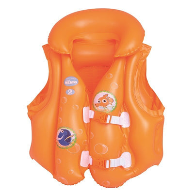 Bestway 91104 - 20 x 1851 cm x 46 cm uimaliivi, sininen ja keltainen uimarengas, jossa turvallisuusvyö lapsille.