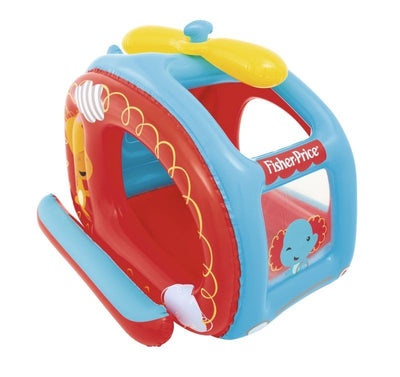 Bestway Fisher-Price helikopteri pallomeri mitat 54 x 44 x 38 cm. Helikopterin muotoinen leikkikeskus pallomerellä.