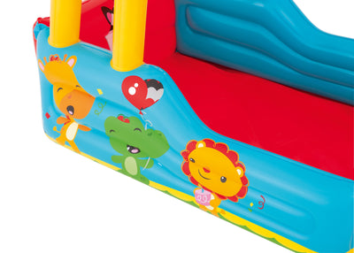 Bestwayn Train Ball Pit -palloallas, mitat 52 x 37 x 35 tuumaa (132 x 94 x 89 cm). Tuote on kuvassa värikkäästi koristeltu ja sisältää pallomerellä täytetyn leikkialueen.