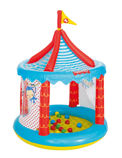 Bestway Circus Ball Pit -palloallas, halkaisija 41 tuumaa ja korkeus 54 tuumaa. Palloaltaassa on värikkäitä palloja ja hauska sirkusteema.