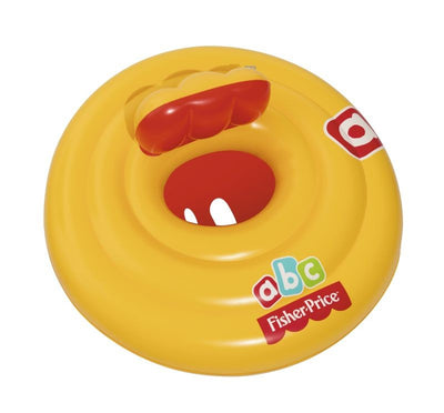Bestway Fisher-Price Swim Safe kolmirengasinen vauvan istuin, jossa on askelmat. Musta ja keltainen istuin, jossa on turvallinen ja mukava muotoilu vauvalle uintihetkiin.