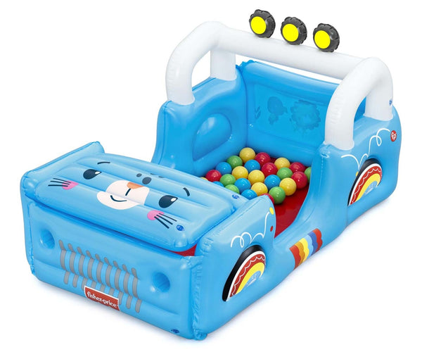 Bestway - Fisher-Price puhallettava auto palloilla 1.17m x 76cm x 61cm