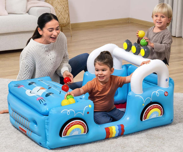 Bestway - Fisher-Price puhallettava auto palloilla 1.17m x 76cm x 61cm