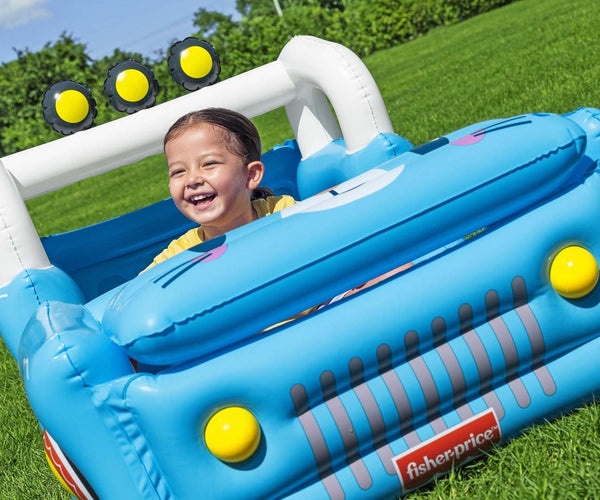 Bestway - Fisher-Price puhallettava auto palloilla 1.17m x 76cm x 61cm