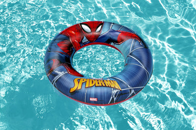 Bestway 98003 Spider-Man -kelluntarengas, halkaisija 56 cm. Kelluntarenkaassa on Spider-Man -aiheinen kuva.