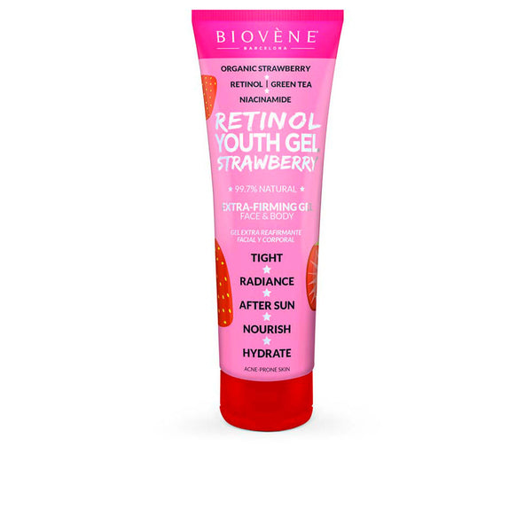 Biovène Retinol youth gel strawberry extra-kiinteyttävä kasvo- ja vartalovoide 200 ml | Vuodevaatteet.fi