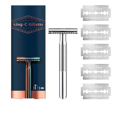 Gillette king tuplareunainen turvahöylä + 5 terää - GILLETTE