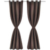 Ruskeat Pimennysverhot Metallirenkailla 2 kpl 135 x 245 cm