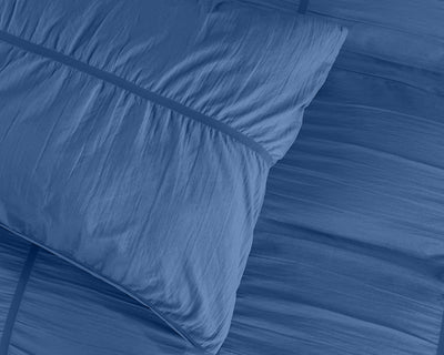 Indigo Sininen mikroperkaali pussilakanasetti Calais