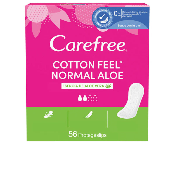 Carefree normal aloe suojain puuvilla 56 kpl | Vuodevaatteet.fi