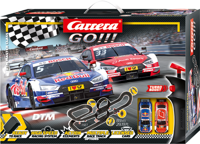 Carrera Go -autorata, DTM Master Class -setti, joka sisältää 89 metriä rataa, kääntöjä ja kaarteita.