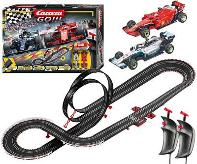 Carrera Go -autorata, jossa on 53 metriä radanpituutta ja Speed Grip -auto.