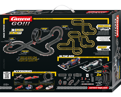Carrera Go -autorata, malli 20062484, jossa maksiminopeus 63 metriä minuutissa.
