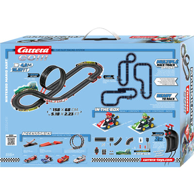 Carrera Go! -autorata, jossa Nintendo Mario Kart 8 -teemalla varustettu auto radalla.
