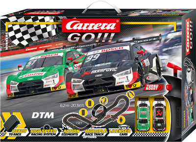 Carrera Go -autorata, jossa kaksi kilpa-autoa ajaa radalla.