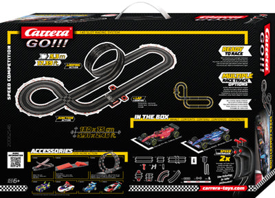 Carrera GO -autorata Speed Competition 53 metriä, kahdet autot ja radan osat.