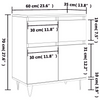 Betoninharmaa senkki Eceterina 60x35x70cm (puinen)