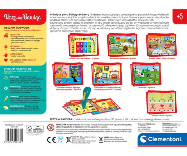Clementoni - Clementoni Opetuspelit Puhuva kynä 500 kysymystä Kirjaimet ja sanat