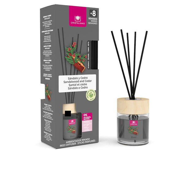 Cristalinas Mikado ilmanraikastin 0% #sandalwood-cedar 35 ml | Vuodevaatteet.fi