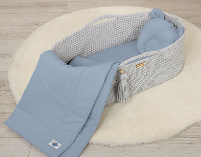 Moseskorin Peito Ja Tyyny - Teddy Bear - Pastel Blue