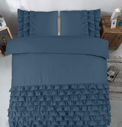 Blauw puuvilla pussilakanasetti Cyprus