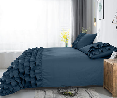 Blauw puuvilla pussilakanasetti Cyprus