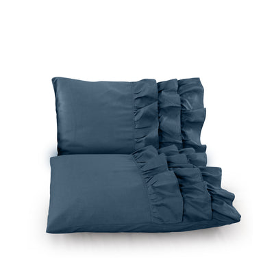 Blauw puuvilla pussilakanasetti Cyprus