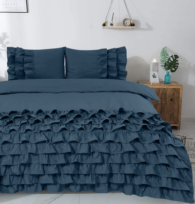 Blauw puuvilla pussilakanasetti Cyprus