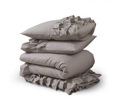 Taupe puuvilla pussilakanasetti Cyprus