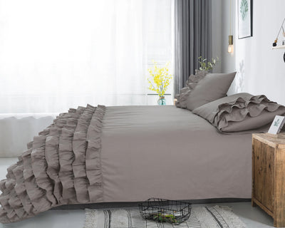 Taupe puuvilla pussilakanasetti Cyprus