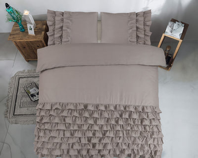 Taupe puuvilla pussilakanasetti Cyprus