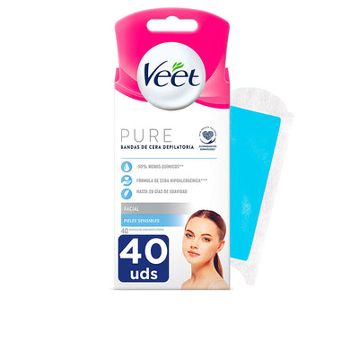 Pure wax bands herkälle iholle tarkoitetut kasvokaistaleet 40 kpl - VEET