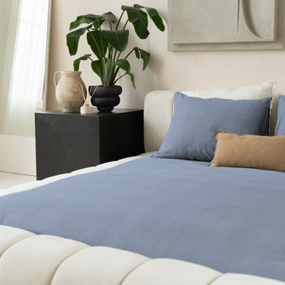 Sininen pussilakanasetti Denim Stone Washed