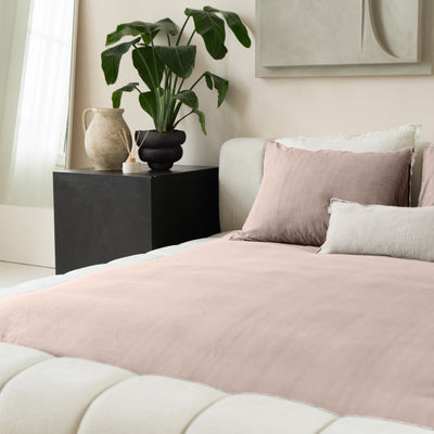 Vaaleanpunainen pussilakanasetti Denim Stone Washed