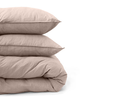 Vaaleanpunainen pussilakanasetti Denim Stone Washed