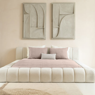 Vaaleanpunainen pussilakanasetti Denim Stone Washed