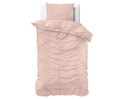 Vaaleanpunainen pussilakanasetti Denim Stone Washed