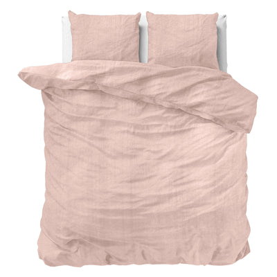 Vaaleanpunainen pussilakanasetti Denim Stone Washed